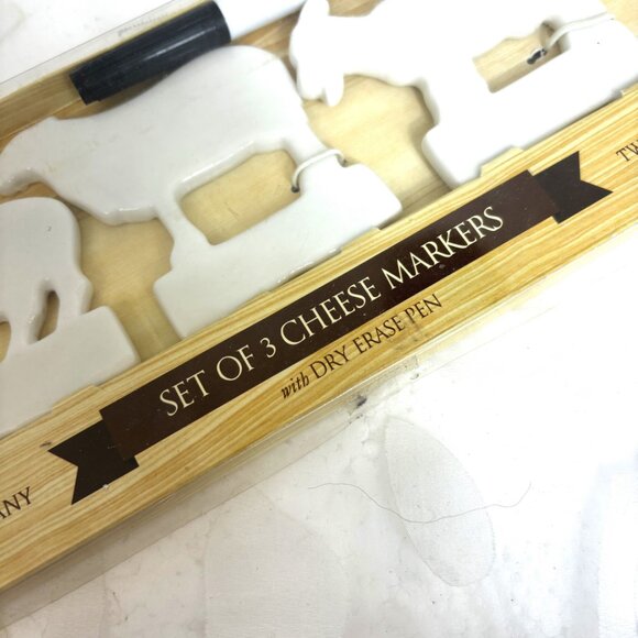 Two’s Company Set of Three Food Safe Dry/erase Ceramic Cheese Buffet Marker’s - Picture 3 of 8